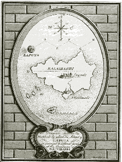 Map of Laputa and Balnibarbi